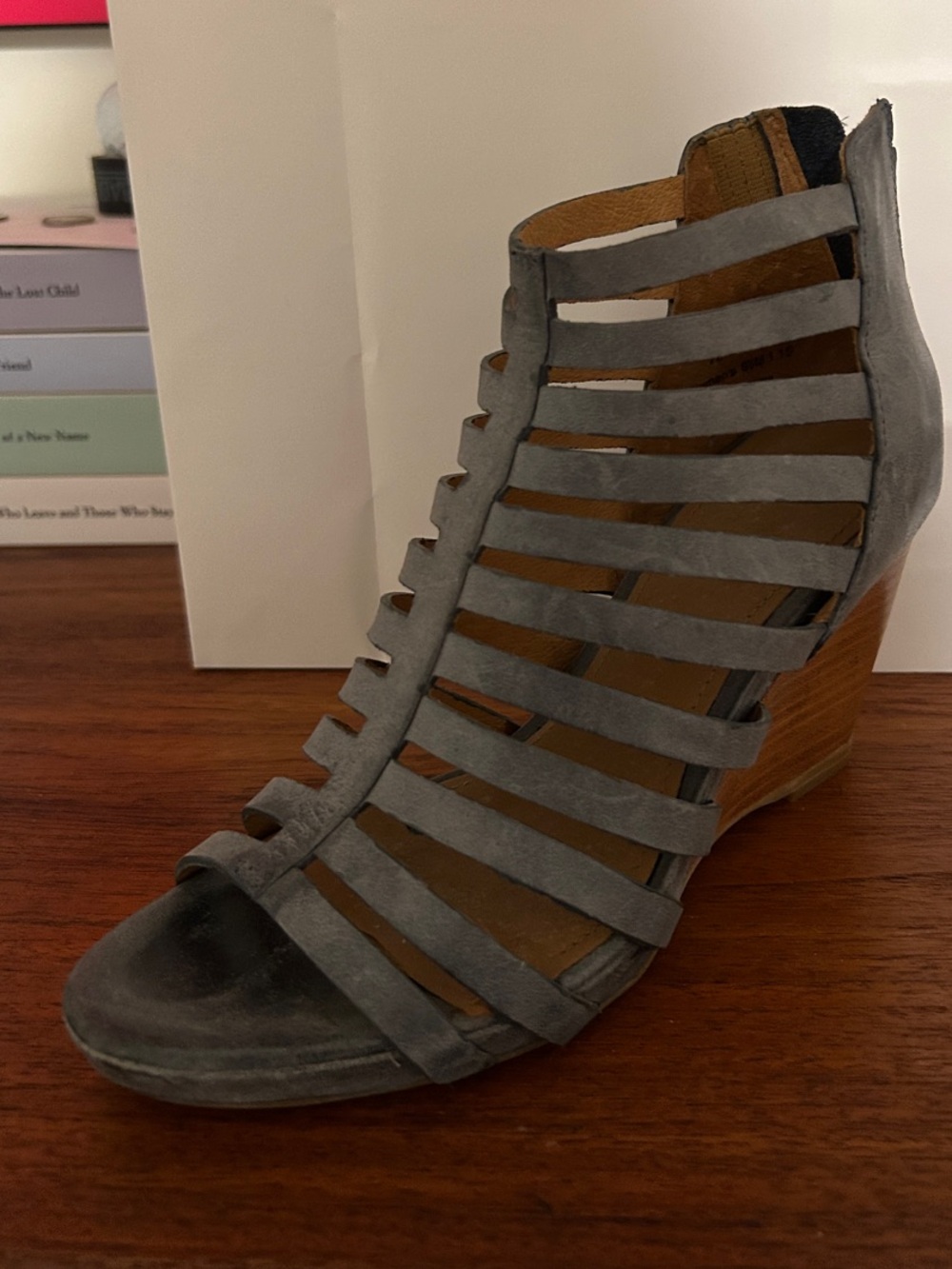 Johnston and Murphy Gray Strappy Wedge Sandal